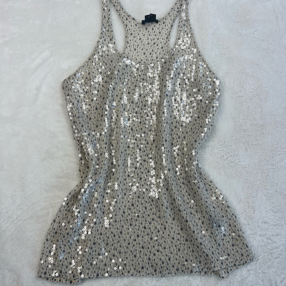 Y2K Silk Club Monaco Sequin Tank Top
